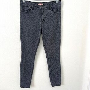Johnny Was Size 30 Leopard Animal Print Skinny‎ Jeans Dark Gray Mob Wife